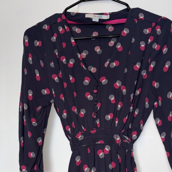 Boden Gray Dress with Pink and Gray Dots - Picture 3 of 8